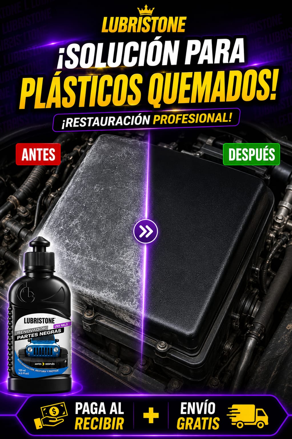 🔥 ¡Devuélvele el negro original a tus plásticos en minutos + Esponja GRATIS! 🎁