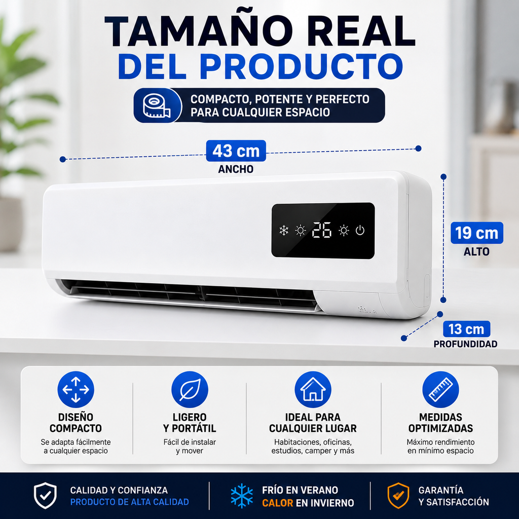 ¡LIQUIDACIÓN DE STOCK! MINI AIRE ACONDICIONADO 2 EN 1 – FRÍO Y CALOR | MÁXIMA POTENCIA, BAJO CONSUMO