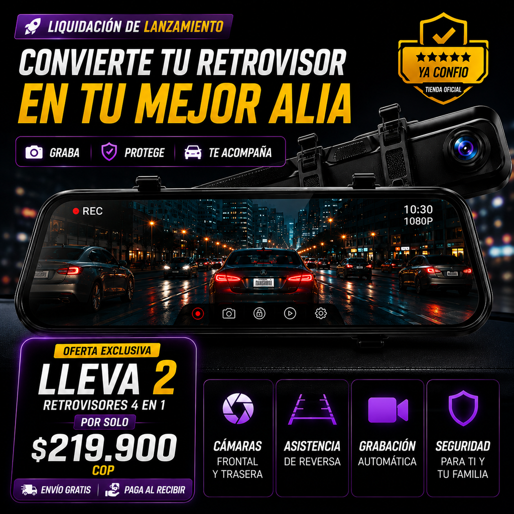 [LIQUIDACIÓN DE LANZAMIENTO] ¡CONVIERTE TU RETROVISOR EN TU MEJOR ALIADO AL VOLANTE! | 50% OFF